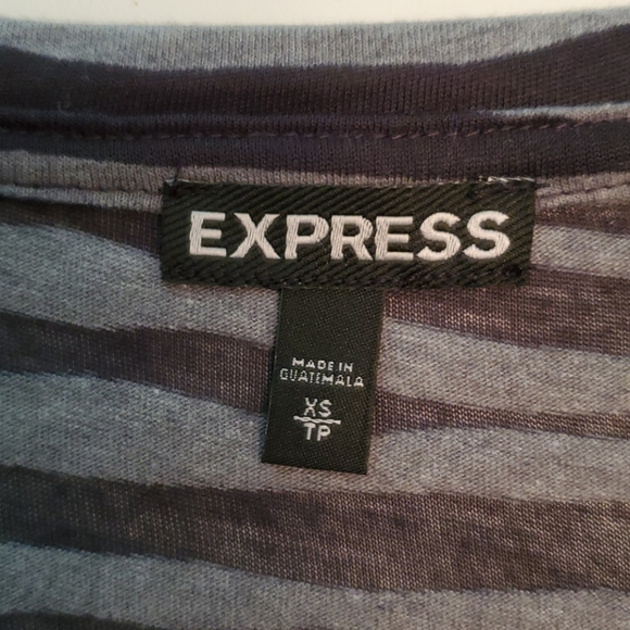 Express Gray/Black Zebra Sheer Long Sleeve Tee XS - Picture 7 of 7